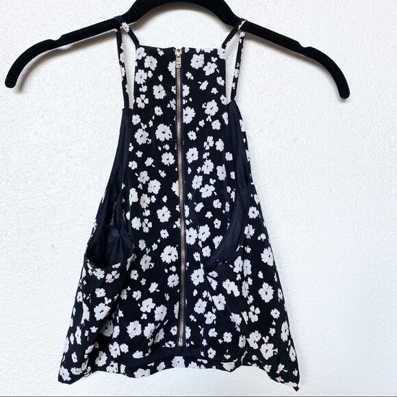 Forever 21 Zipper Back Floral Tank Size Large - Picture 6 of 6